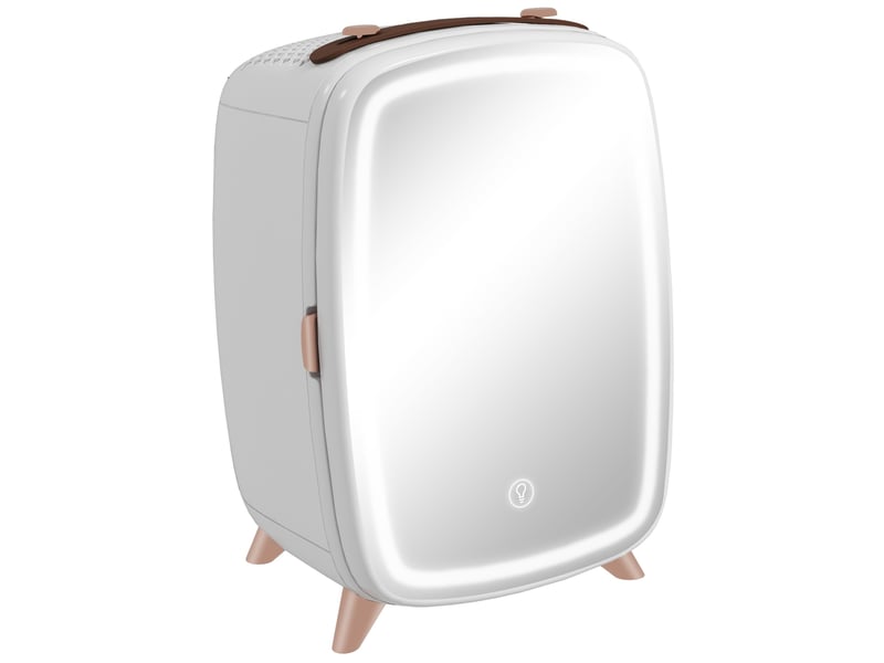  Mini réfrigérateur cosmétique 6 l 24,3 x 19,4 x 35,6 cm – blanc – miroir led tactile à 3 niveaux  - Conforama A