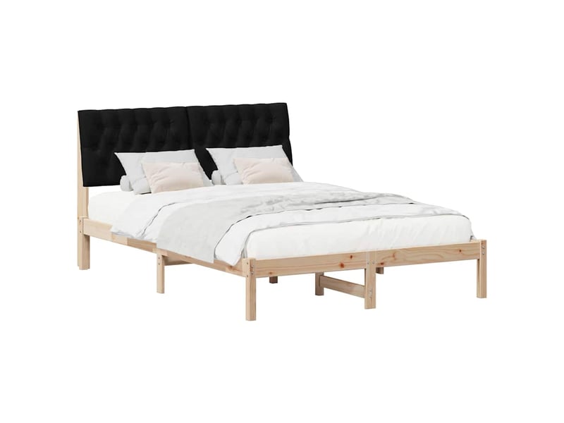  Lit double- lit adulte -  cadre de lit avec tête de lit rembourrée marron 135 x 190 cm  - Conforama B