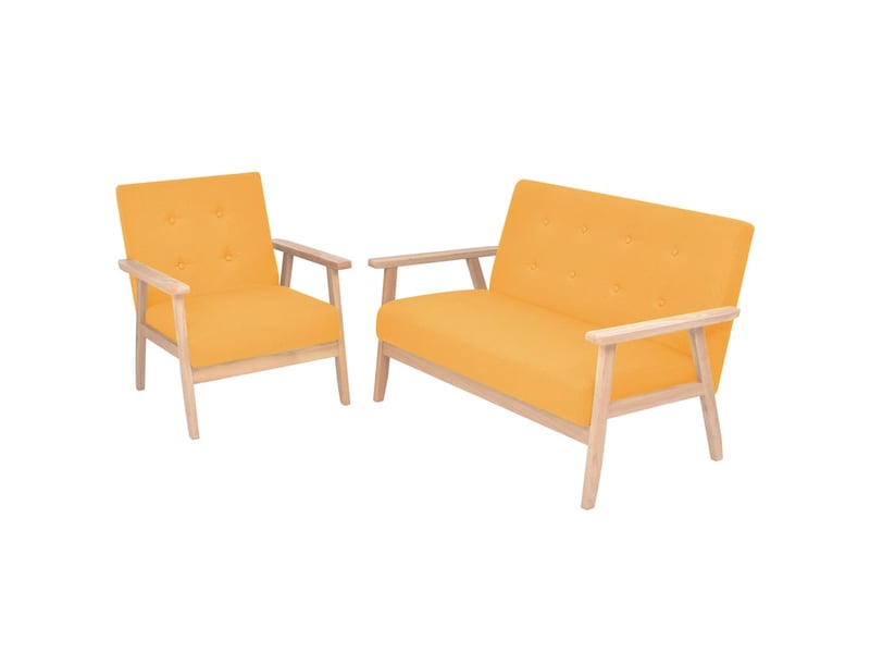  Ensemble de canapé 2 pcs tissu jaune shl94276  - Conforama B