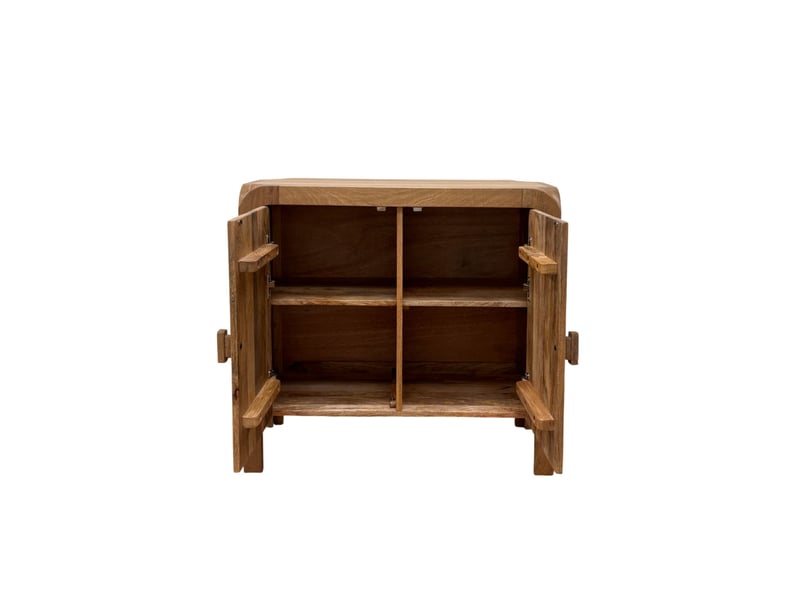Buffet à 2 portes en bois de manguer masif naturel avec pieds en bois - Conforama D