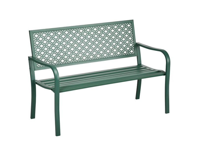  Banc de jardin,127x63x83 cm,2 places avec accoudoirs,métal,vert foncé  - Conforama A