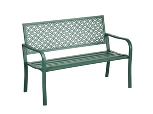 Banc de jardin,127x63x83 cm,2 places avec accoudoirs,métal,vert foncé