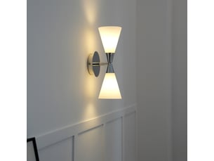 Applique murale de salle de bain avec double foyer 10.5x32cm lumière chaude