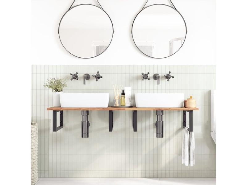  Dessus de meuble de salle de bain non traité bois d'acacia shl9291  - Conforama A