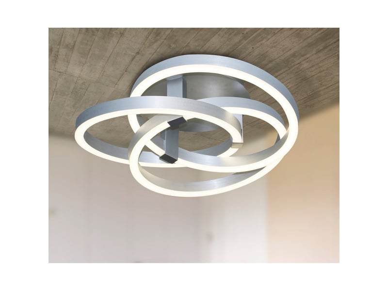  Naeve divora plafonnier semi-encastré à led intégré cct à intensité variable, aluminium, 2 800-6 800 k, télécommande  - Conforama D