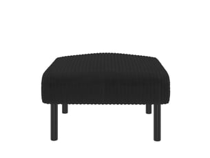 Canapé modulable, canapé 2 places : noir, avec repose-pieds, assise profonde, poches latérales