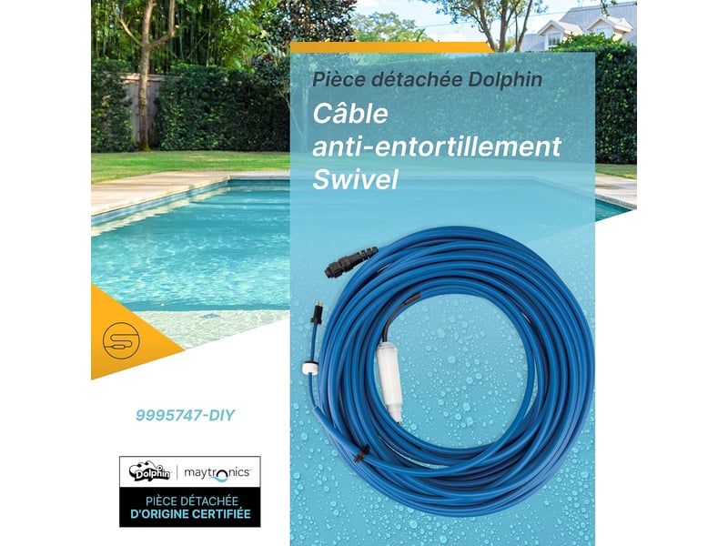  Dolphin - câble anti-entorillement swivel 30m pour robot prox2 wave50 wave100  9995747-diy - 9995747-DIY - Conforama D
