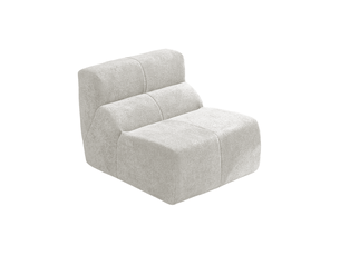 Fauteuil fixe 1 place en velours blanc, canapé compressé sans montage au style moderne pour votre salon