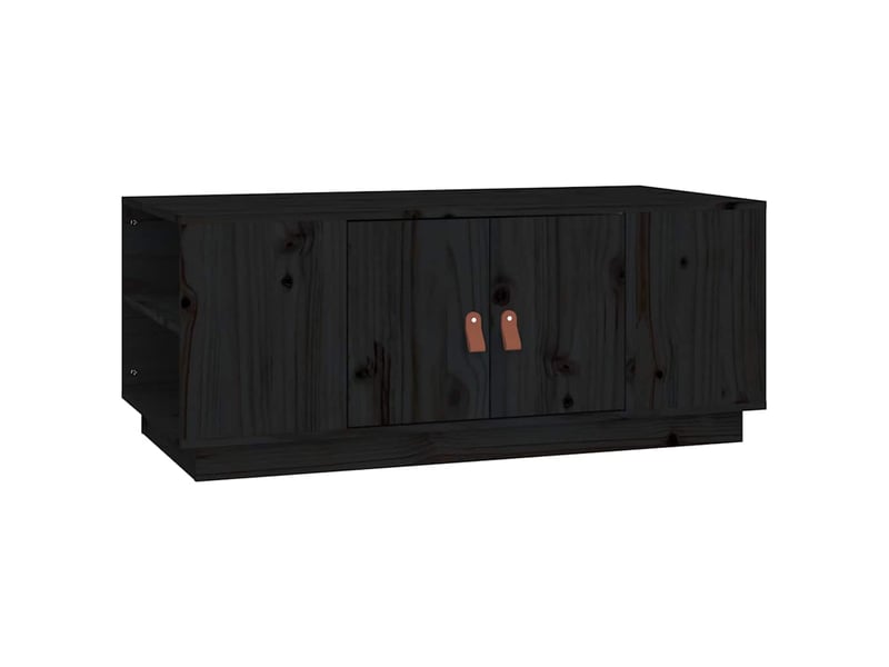  Table basse - table de salon - table à thé noir 100x50x41 cm bois massif de pin  - Conforama A