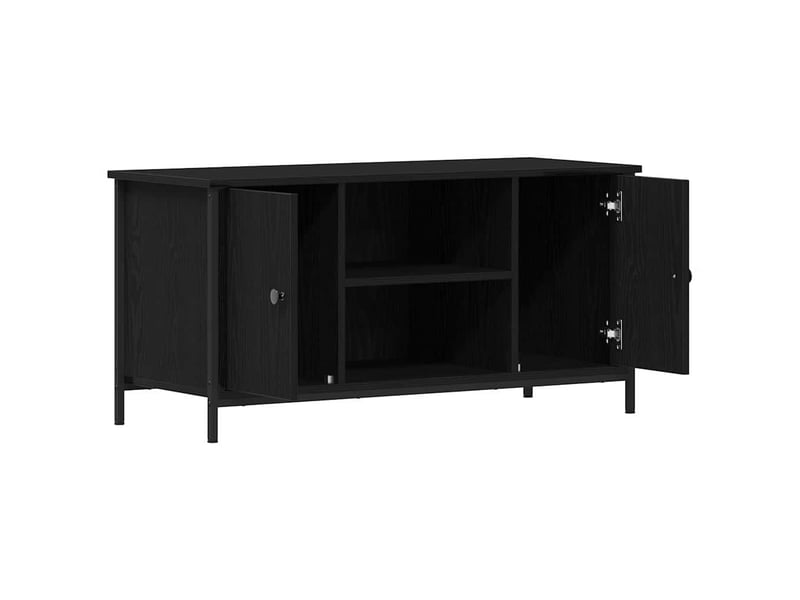  Meuble tv - banc tv - meuble de rangement 100 x 40 x 50 cm chêne noir bois d'ingénierie  - Conforama E