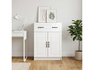 Buffet - bahut - meuble de rangement blanc brillant 66 x 34,5 x 87 cm bois d'ingénierie