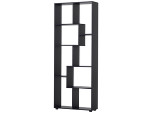 Bibliothèque étagère zig zag design contemporain 70l x 24l x 178h cm panneaux particules noir