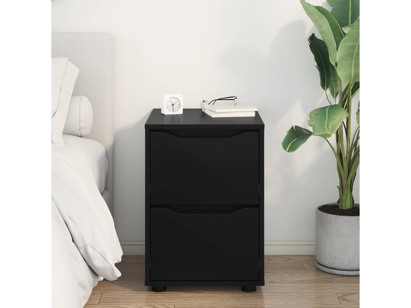  Armoire de rangement, commode de rangement 40 x 48 x 57 cm bois d'ingénierie noir  - Conforama D