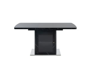 Table de salle à manger extensible 120-160x80x76 cm noir effet marbre