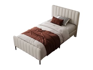 Lit simple 90x190 cm MODFU   coloris taupe
