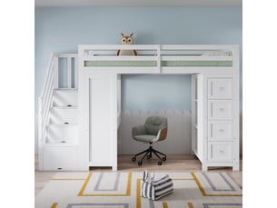 Lit mezzanine 90x200 cm <strong></strong>  <strong></strong> coloris blanc