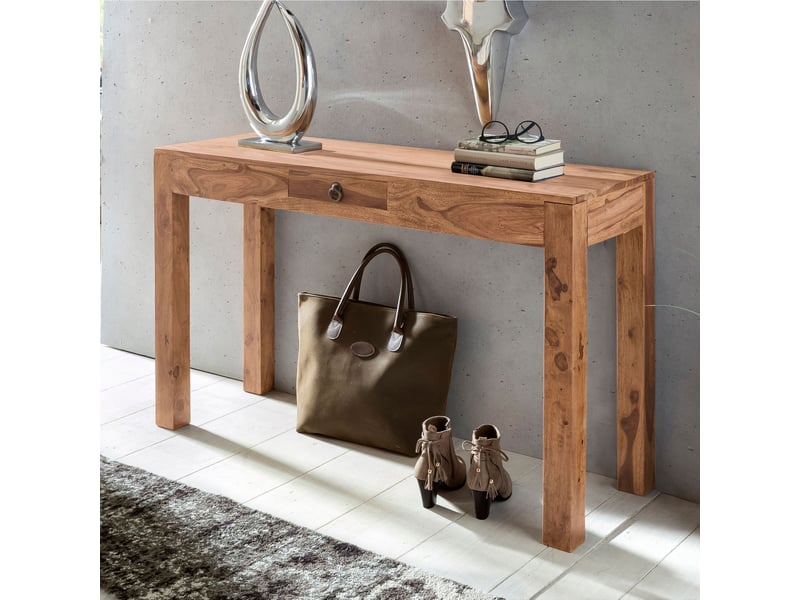  Console 1 tiroir 120x40x70 cm en acacia massif  - Conforama A