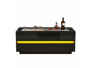 Table basse rectangulaire coloris noir - 50 cmx100 cm