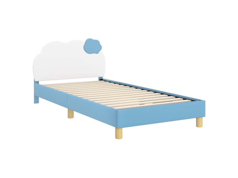 Cadre de lit pour enfants - lit jeune avec tête de lit bleu 80 x 200 cm pu - Conforama D
