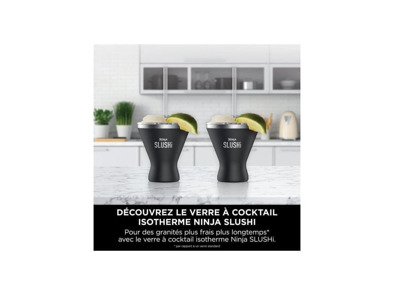  Gobelets à cocktail isothermes slushi lot de 2 noir avec couvercles et pailles NIN0622356364454 - Conforama E