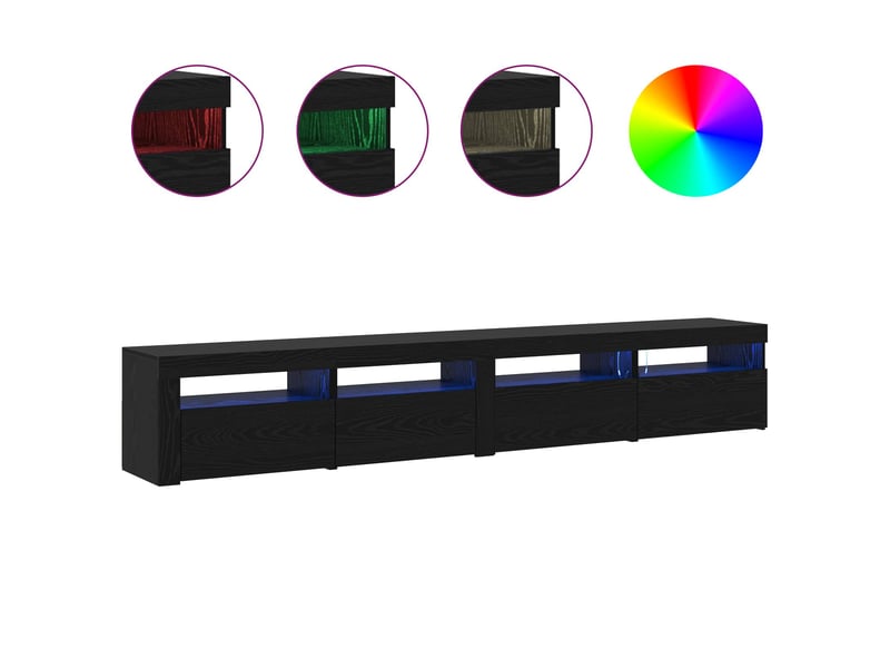  Ensemble meuble tv - banc tv - meuble de rangement 3 pcs chêne noir bois d'ingénierie  - Conforama D
