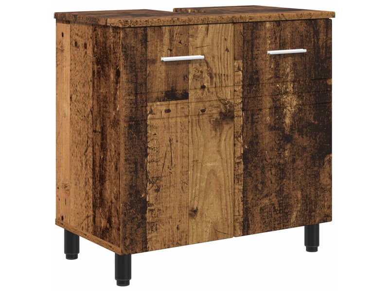 Unité de vanité de salle de bain, meuble de rangement bois ancien 60x35x60 cm shl4155 - Conforama A