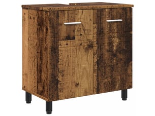 Unité de vanité de salle de bain, meuble de rangement bois ancien 60x35x60 cm shl4155