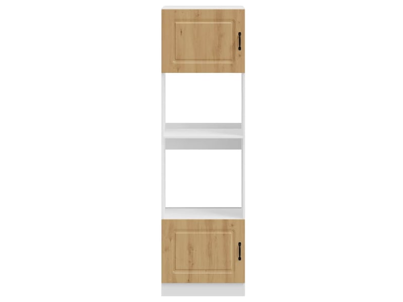  Lot de 2 armoires à four classiques 60 x 57 x 207 cm espace de rangement pieds réglables en bois d'ingénierie chêne artisanal 02_0055705  - Conforama B