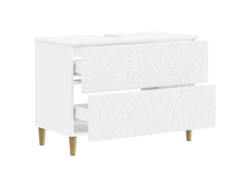  Meuble sous lavabo de salle de bain delft blanc 82 x 41 x 59 cm cf64849  - Conforama C