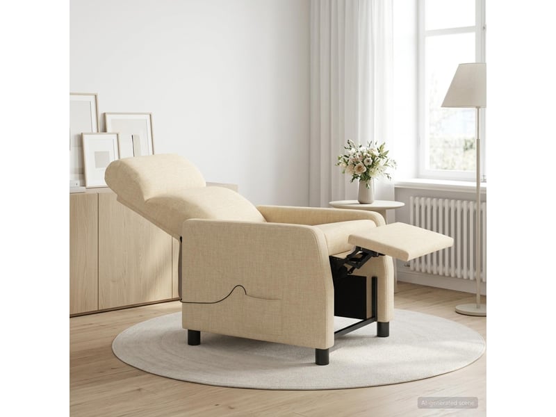  Vidaxl fauteuil de massage inclinable crème tissu  - Conforama B