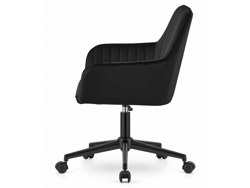  Fauteuil de bureau pivotant roxy en velours noir  - Conforama D