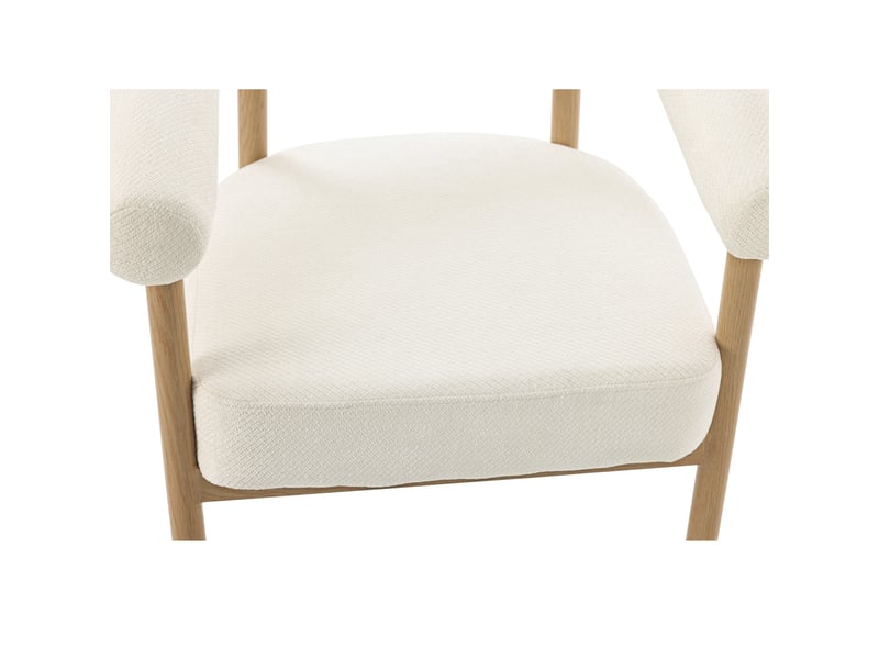  Lot de 4 chaises de salle à manger 48,5x40,5x78 cm, blanc, tissu, métal, style moderne, pieds ajustables, ergonomique  - Conforama E