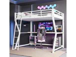 Lit mezzanine 90x200 cm <strong>STILVORA</strong>  <strong></strong> coloris blanc