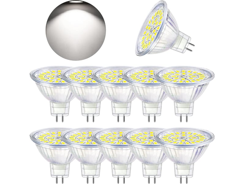  10 ampoules gu5.3 3w 6000k 12v mr16  - Conforama A