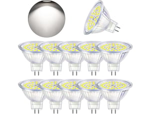10 ampoules gu5.3 3w 6000k 12v mr16