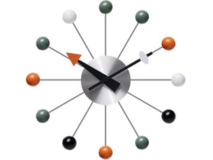 Horloge murale – horloge murale sphérique multicolore – mouvement à quartz silencieux – design créatif – horloge à quartz – 33,3 cm