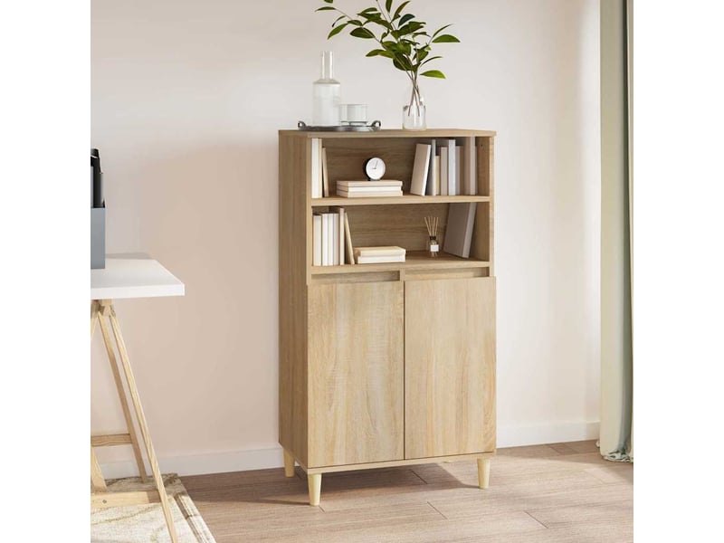  Buffet haut - bahut - meuble de rangement chêne sonoma 60x36x110 cm bois d'ingénierie  - Conforama B