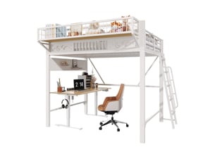 Lit mezzanine 140x200 cm <strong>HAUSS SPOLE</strong> <strong></strong> coloris blanc