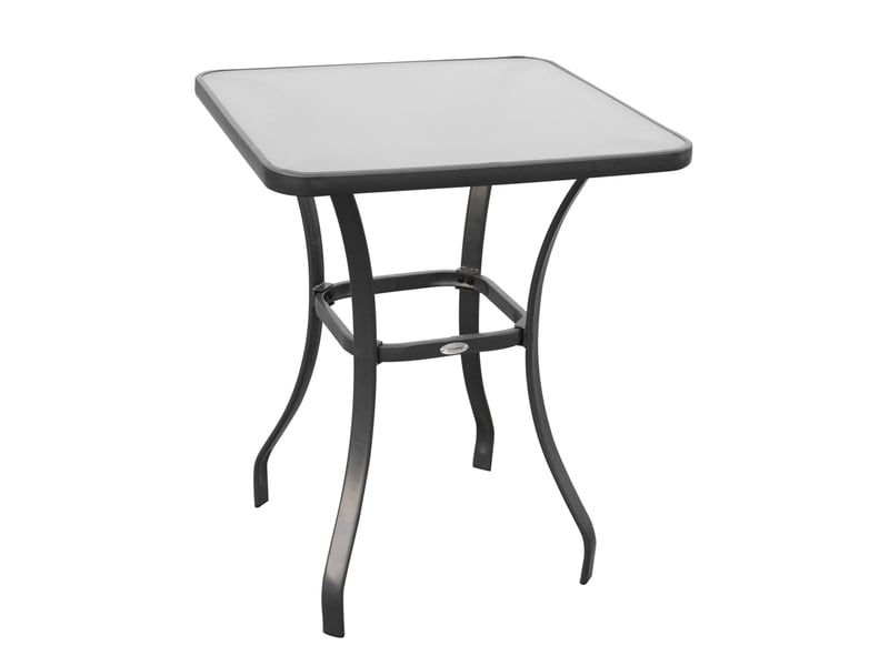  Table de jardin carrée 68,5x68,5 cm résistante aux intempéries métal noir  - Conforama A