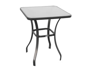 Table de jardin carrée 68,5x68,5 cm résistante aux intempéries métal noir