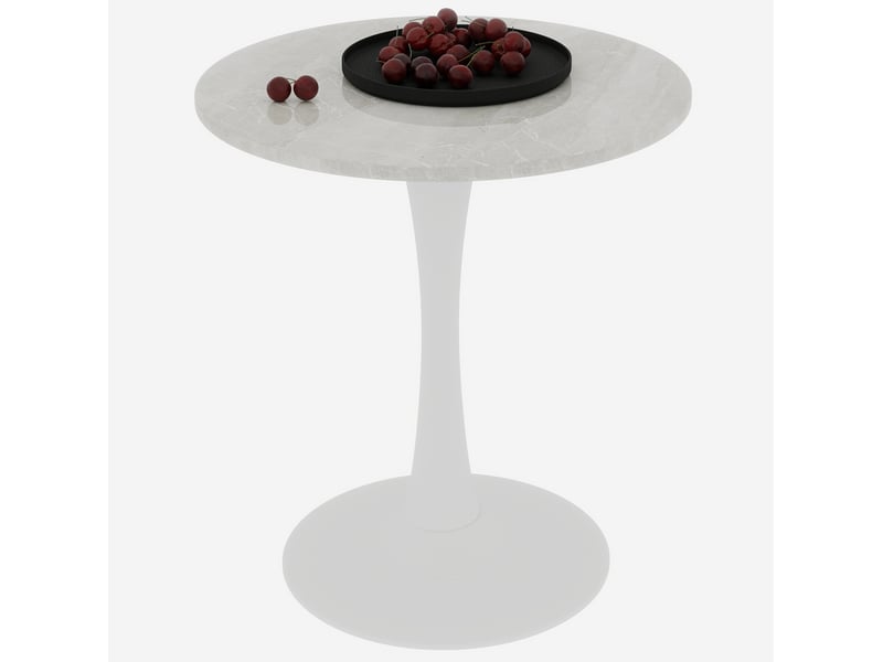  Bout de canapé 70x70x72 cm, design épuré moderne, couleur coloris blanc, marbre artificiel  - Conforama A
