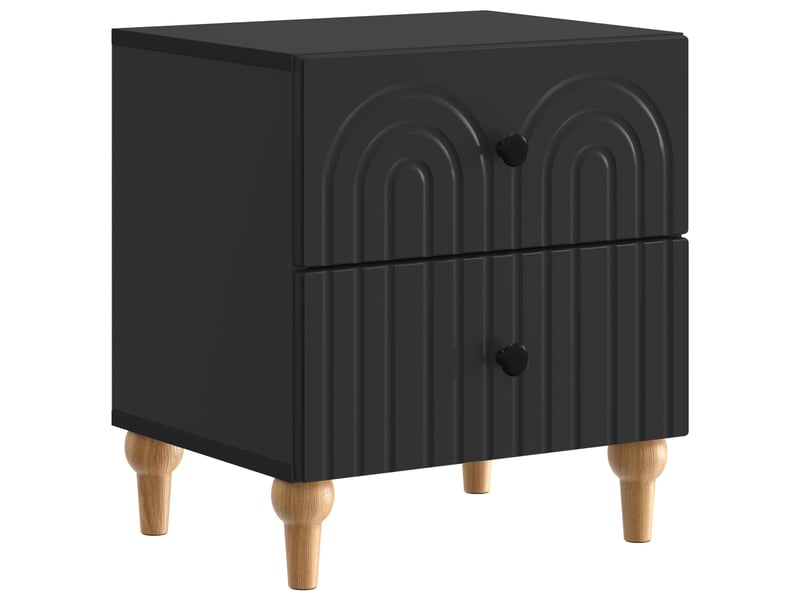  Table de chevet avec tiroir 2 pièces noir 43 x 34,5 x 48 cm  - Conforama C
