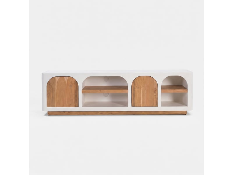 Meuble tv en plâtre blanc cassé 180 cm-fira Fira - Conforama A