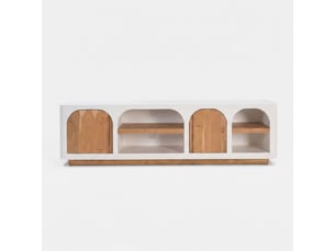 Meuble tv coloris blanc 180 cm <strong>MAISON PAVANE</strong>  <strong>Fira</strong>