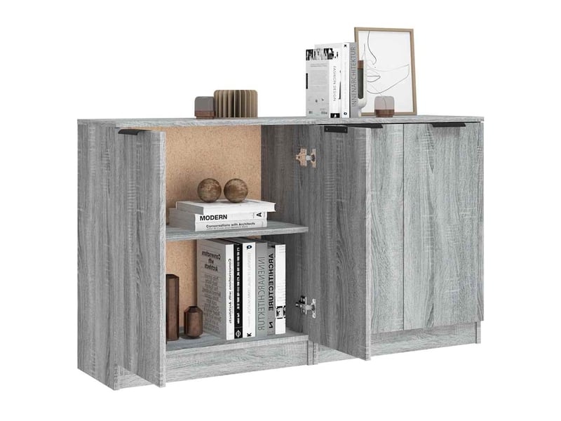  Buffets 2 pcs - bahut - meuble de rangement sonoma gris 60x30x70 cm bois d'ingénierie  - Conforama E