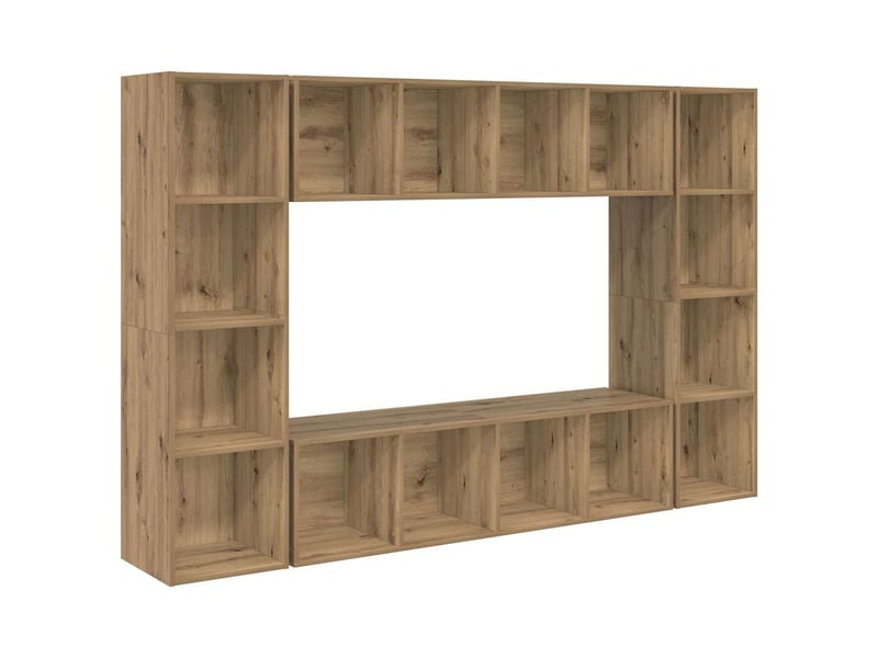  Ensemble meuble tv - banc tv - meuble de rangement 4 pcs marron bois d'ingénierie  - Conforama A