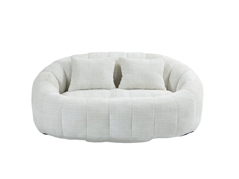  Canapé droit fixe 2 pl tissu beige canapé beige - Conforama A