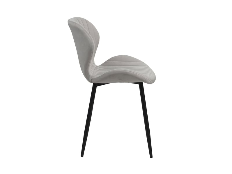 Ensemble repas table ronde blanche + 4 chaises velours gris - scandi - Conforama E
