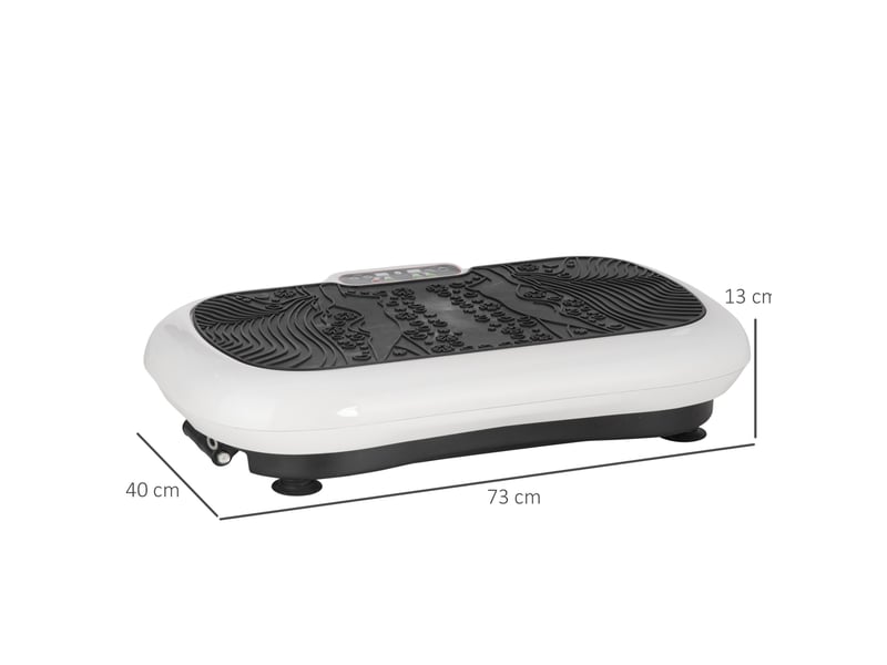  Plateforme vibrante 73x40x13 cm 99 niveaux 2 bandes de fitness abs blanc  - Conforama C