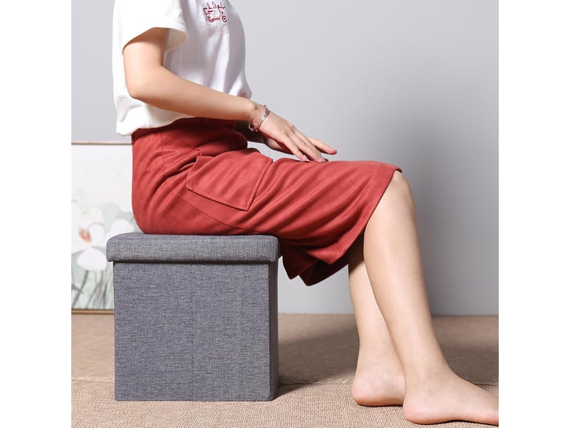  Pouf repose-pieds coffre rangement jouets enfant 30x30x30 cm  - Conforama C